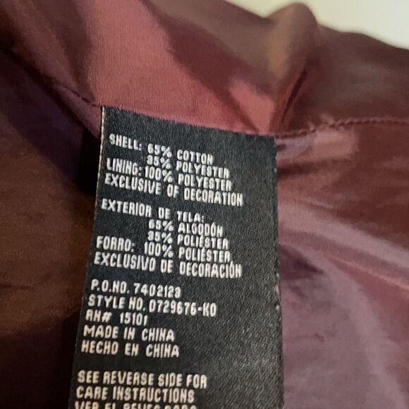 Details INTL Burgundy Full Zip Hooded Jacket w/Detachable Hood (Size: 1X) - Picture 11 of 14